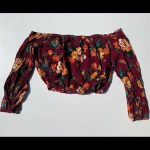 Off The Shoulder Floral Shirt